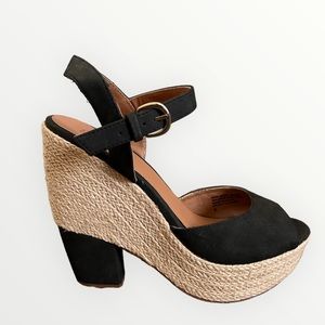 SEYCHELLES Jute Current Clay Weave Platform Open Toe Heel Sandal Size 9